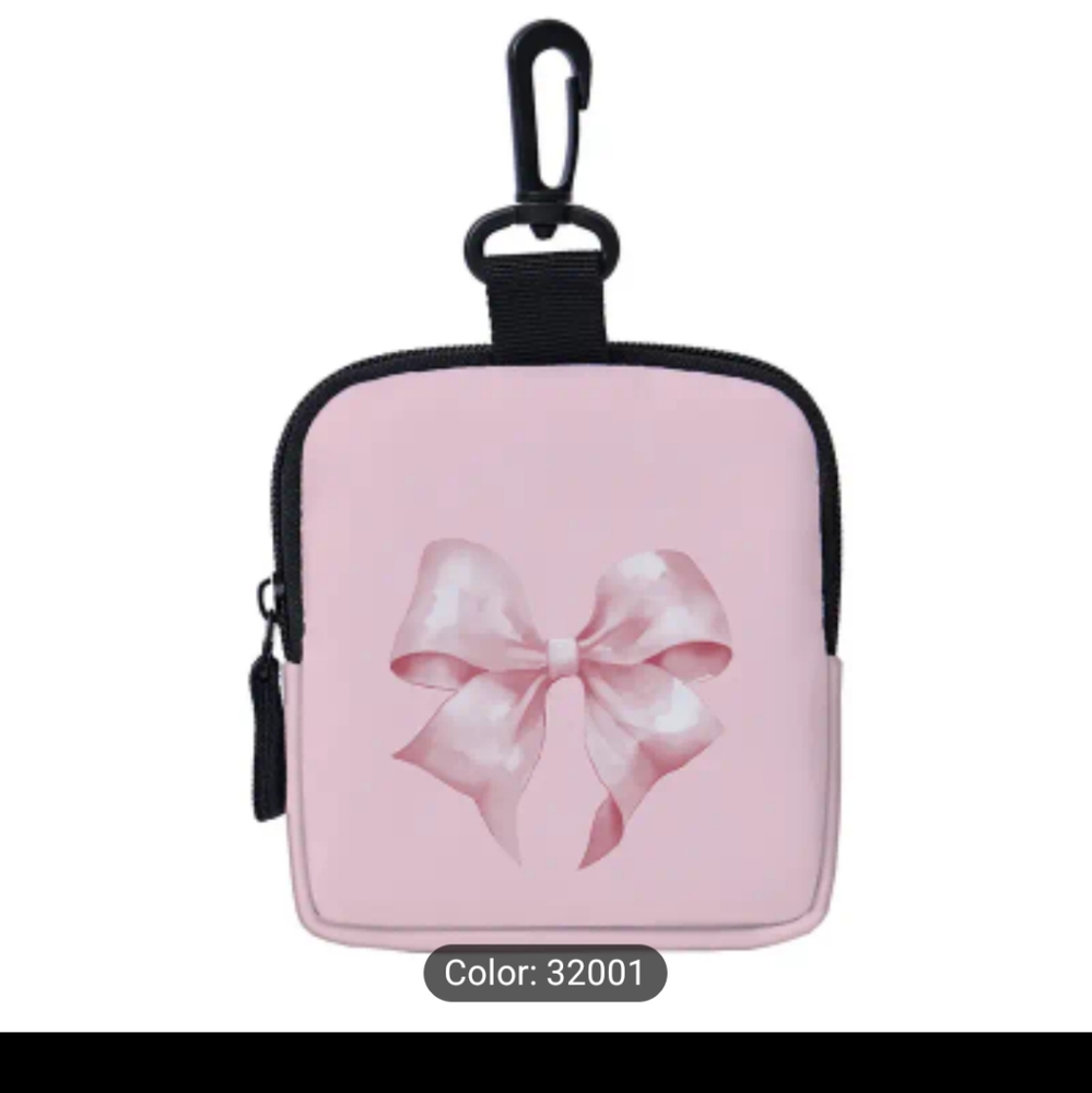 Pink Bow Accessory Keychain Pouch